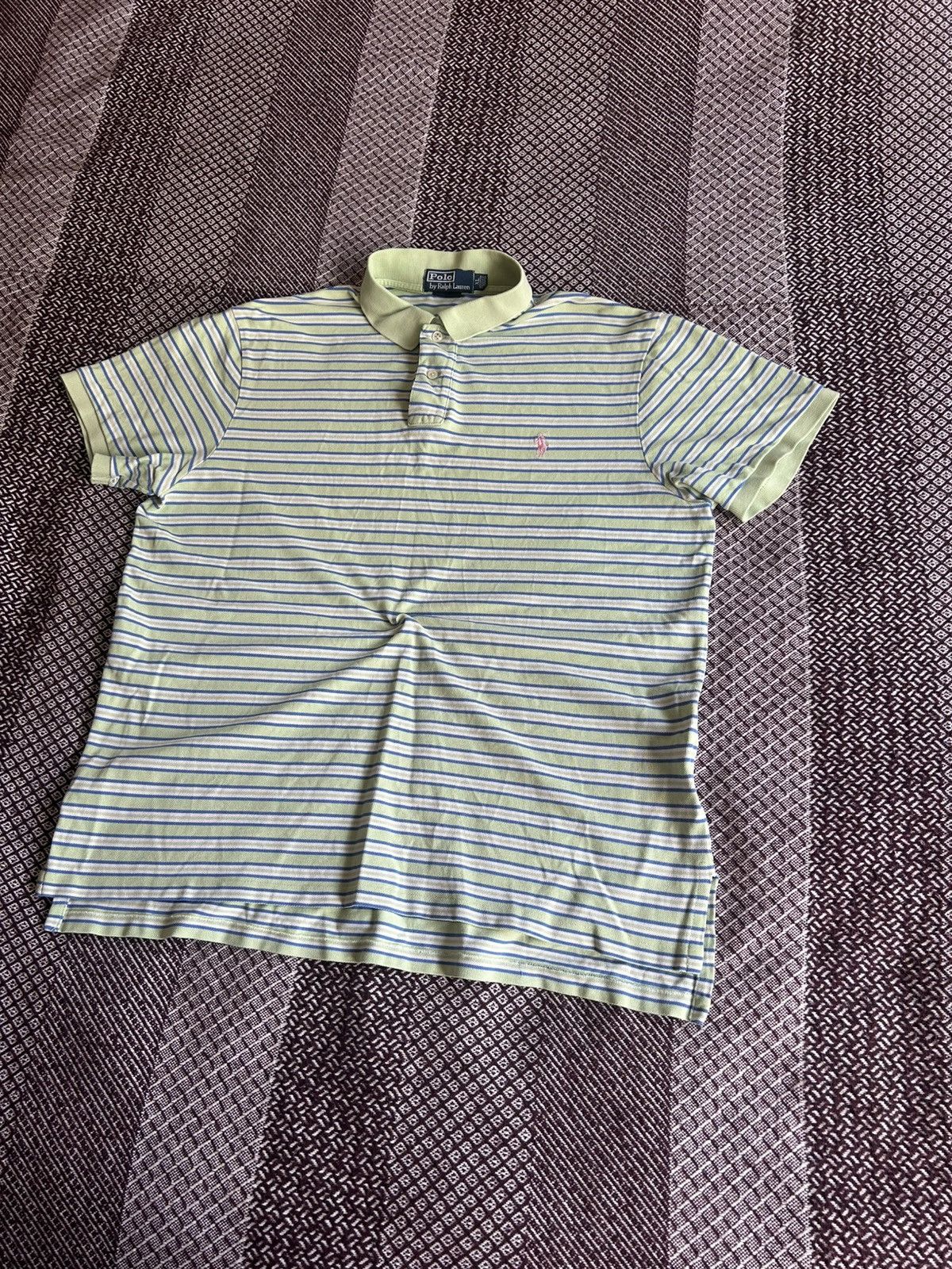 Polo Ralph Lauren Vintage Polo Ralph Lauren Striped Multicolour Polo T-Shirt Size US XL / EU 56 / 4 - 2 Thumbnail