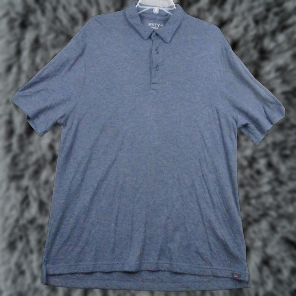 Faherty Faherty Polo Shirt XL Short Sleeve Blue Heathered Soft Size US XL / EU 56 / 4 - 1 Thumbnail