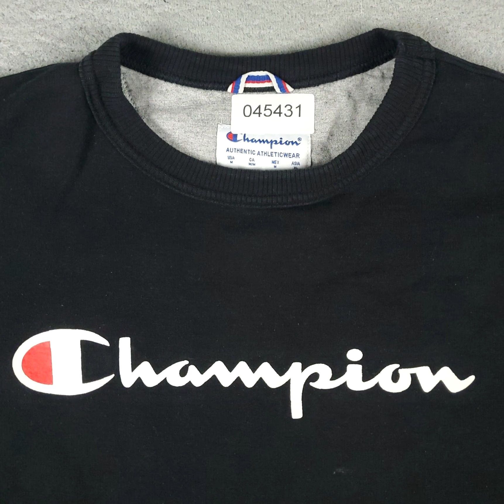 Champion Champion Black Mens Medium Pullover Sweater Casual Crew Neck Cotton Blend Size US M / EU 48-50 / 2 - 2 Thumbnail