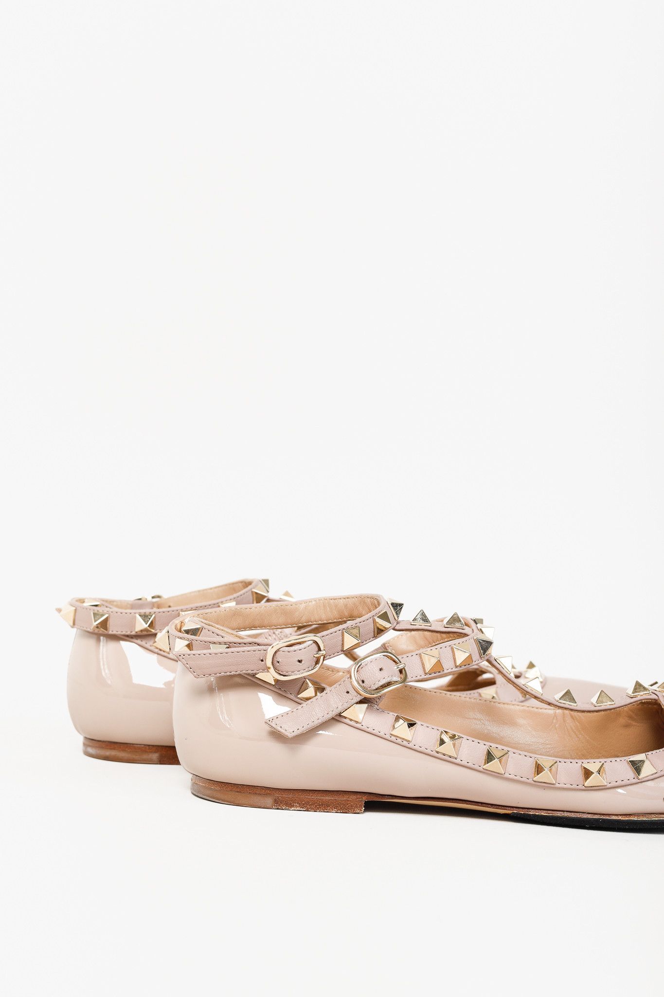 Valentino Valentino Garavani Rockstud Patent Ankle Strap Flats Size US 6.5 / IT 36.5 - 8 Thumbnail
