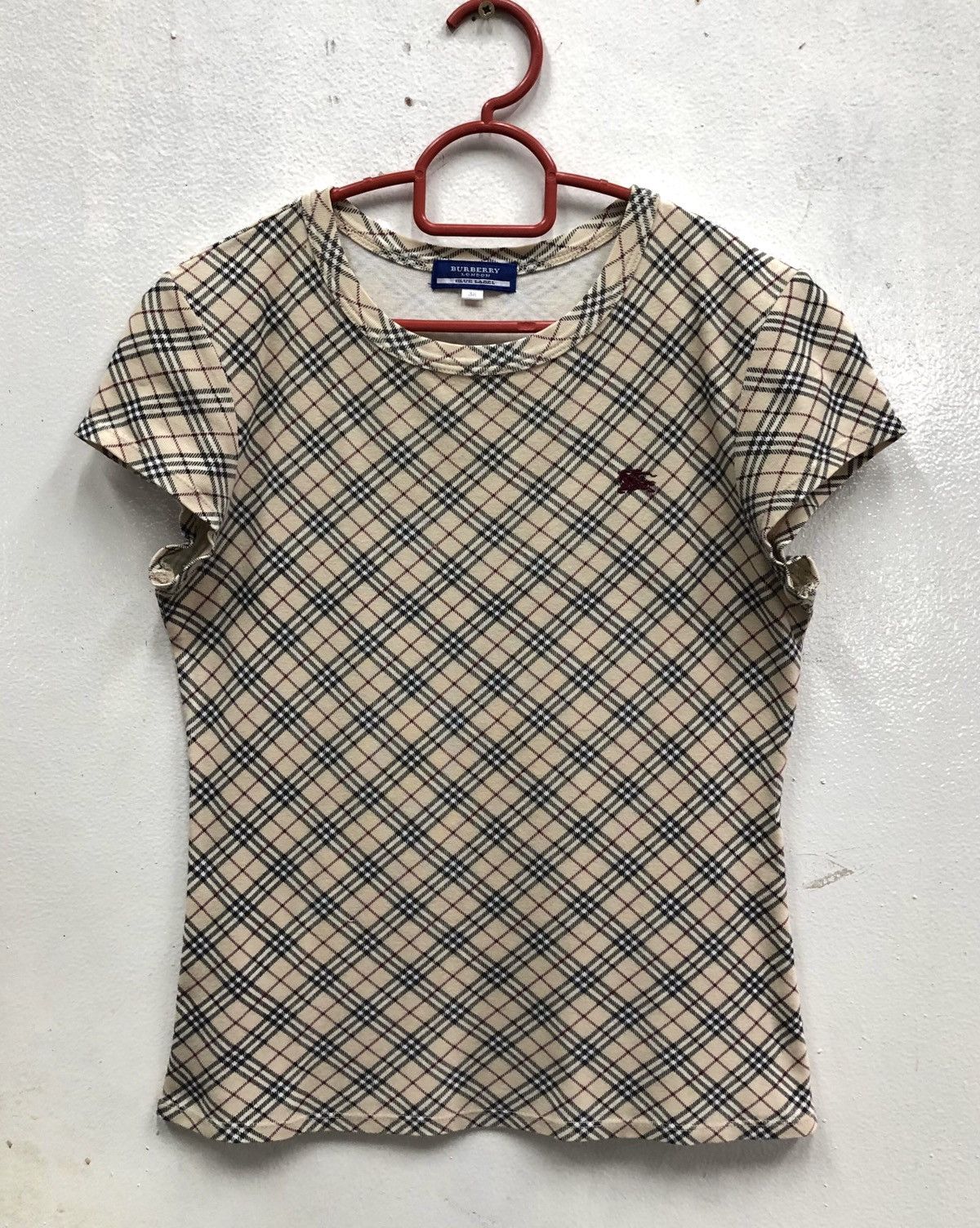 Burberry Burberry Blue Label Check Short-Sleeve Fitted T-Shirt Size S / US 4 / IT 40 - 1 Thumbnail