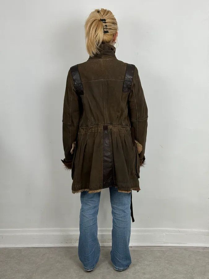 Marithe + Francois Girbaud 2000s Marithé + François Girbaud Fur Brown Leather Jacket Size US XS / EU 42 / 0 - 3 Thumbnail