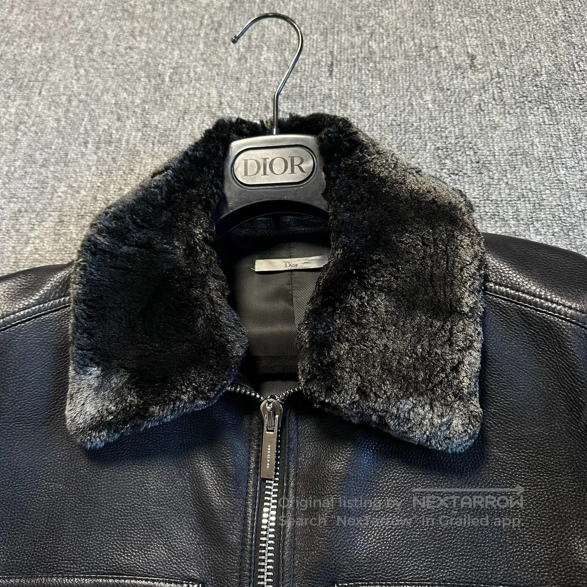 Dior dior black leather jacket with fur collar. Size US L / EU 52-54 / 3 - 2 Thumbnail