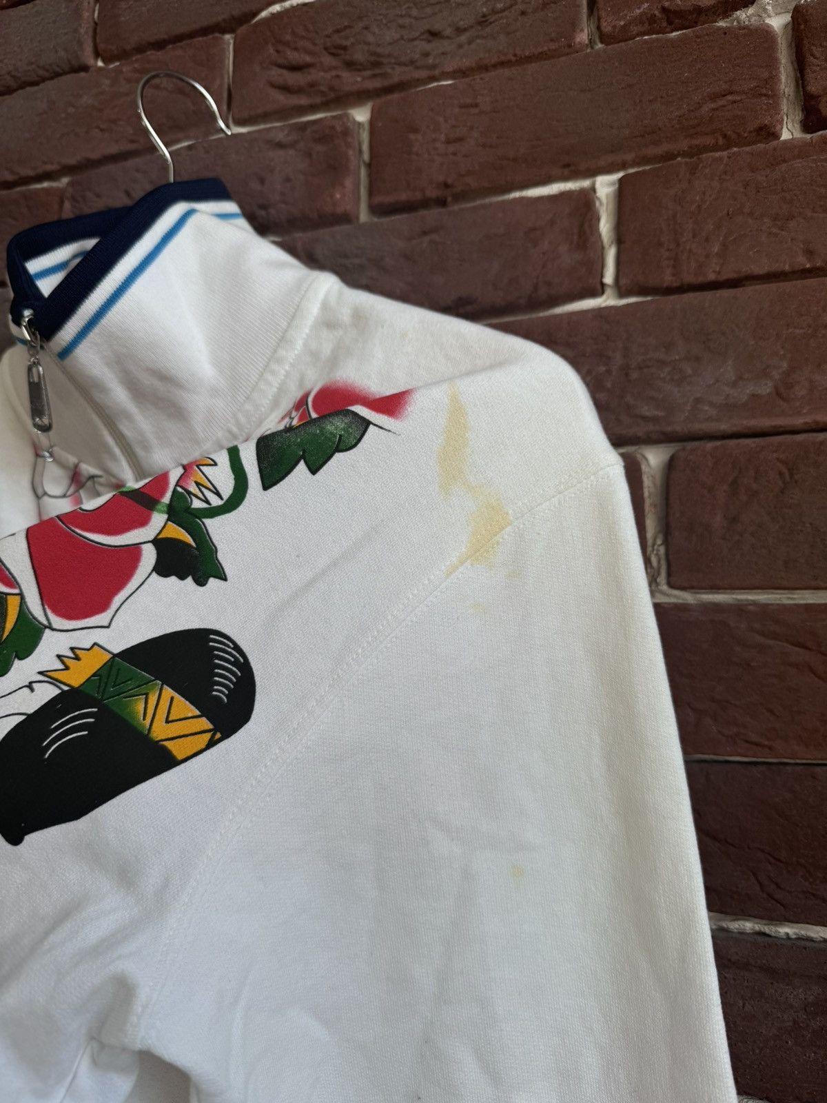 Christian Audigier Rare Ed Hardy Zip Sweatshirt Rhinestones Logo All Over Print Size US L / EU 52-54 / 3 - 4 Thumbnail