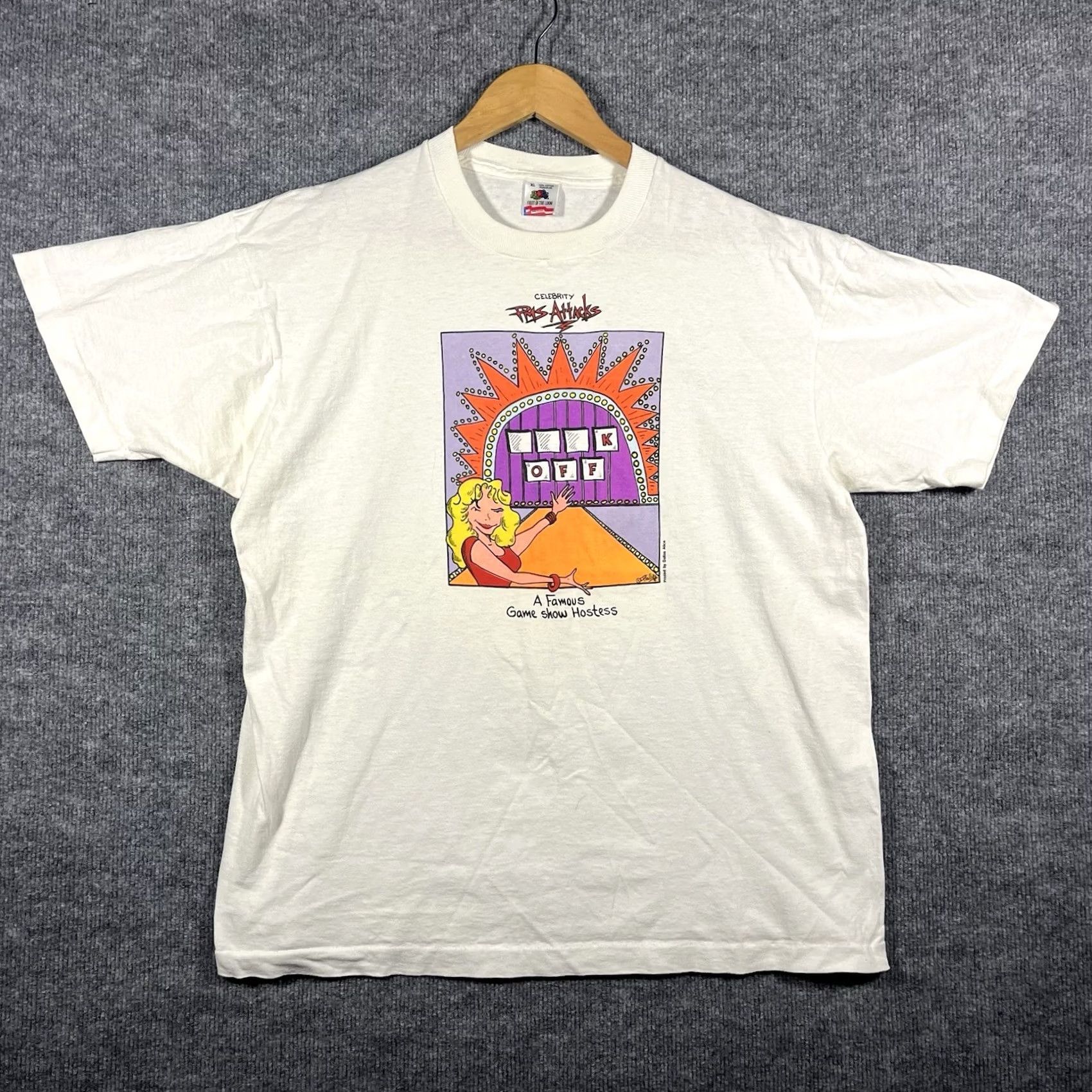 Fruit Of The Loom VINTAGE Dallas Alice T-Shirt XL White Comedy PMS Attack 90s USA Phillips Mens Size US XL / EU 56 / 4 - 2 Thumbnail