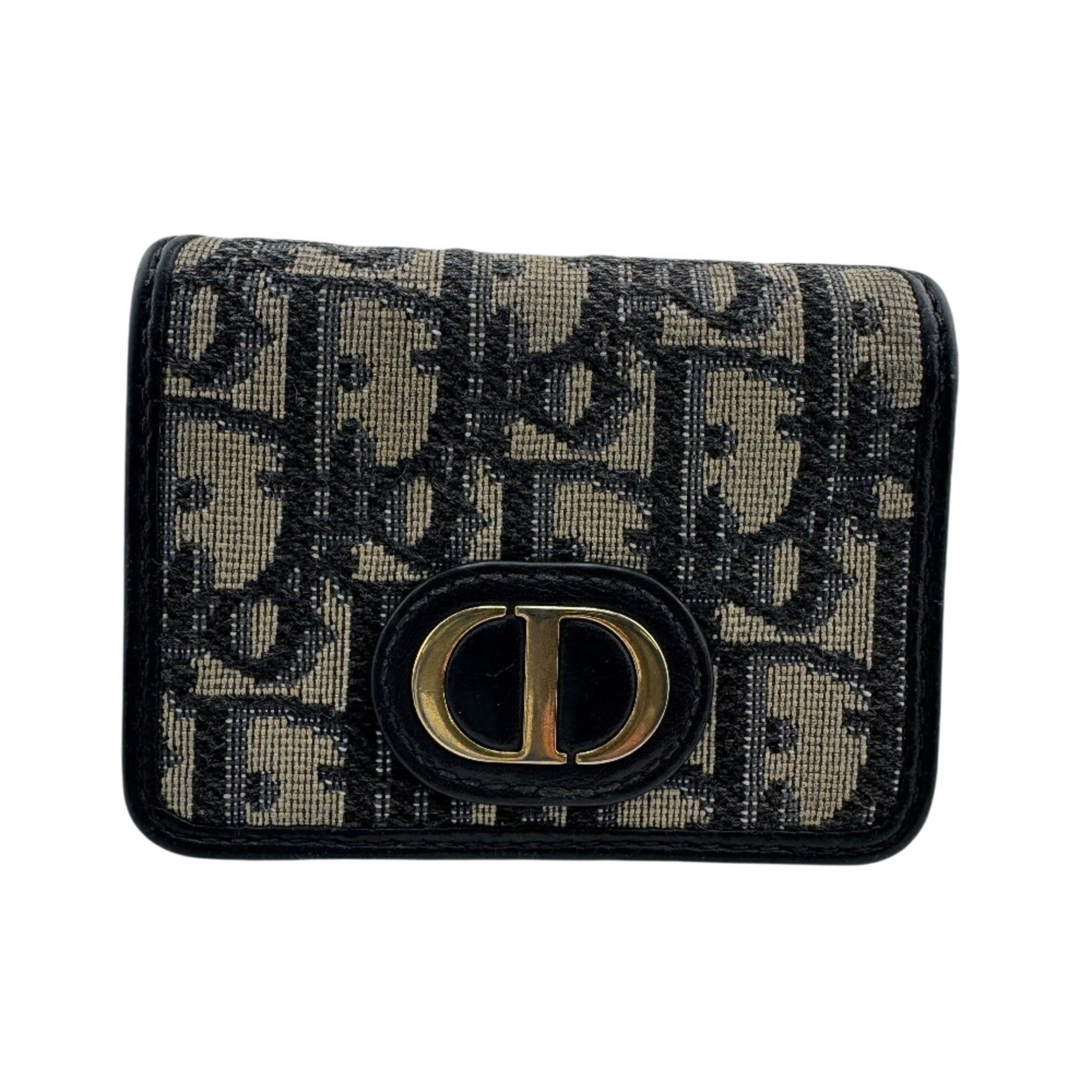 Dior Christian Dior Dior Montaigne 30 Compact Oblique Tri-fold Wallet in Navy Size ONE SIZE - 1 Thumbnail