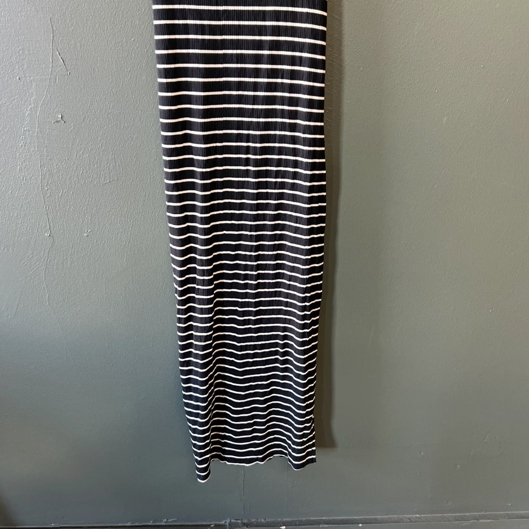 Vintage Carve Designs Dress Women's M Black White Stripe Long Dress Size M / US 6-8 / IT 42-44 - 2 Thumbnail