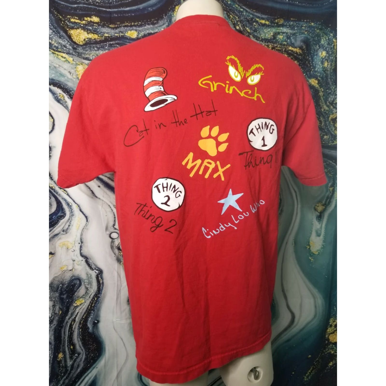 Vintage VINTAGE Universal Studios Islands of Adventure Cat in the Hat T Shirt Mens L Double-Sided Red 90s Theme Boys? Size US L / EU 52-54 / 3 - 3 Thumbnail