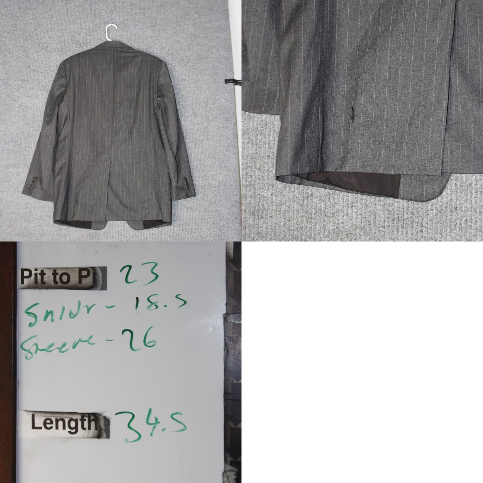 Ralph Lauren Lauren Ralph Lauren Blazer Mens 42L Gray Pinstripe Wool Formal Business Jacket Coat Short Sleeve Notch Lapel 2-Button 4-Button L519112F Wool Blazer Size 42R - 8 Thumbnail