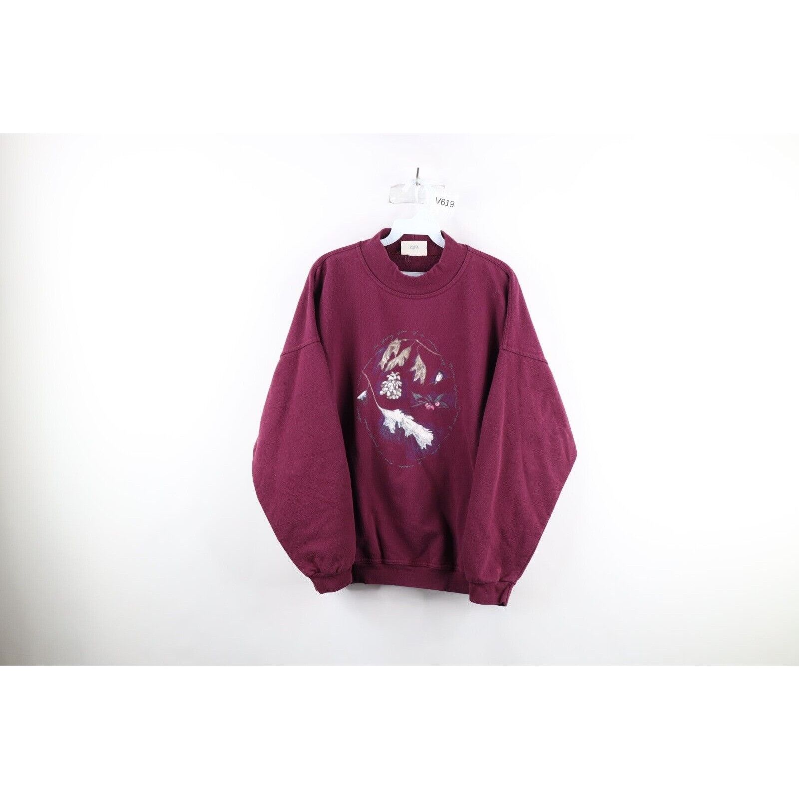 Vintage 90s Country Primitive Faded Snow Bird Sweatshirt