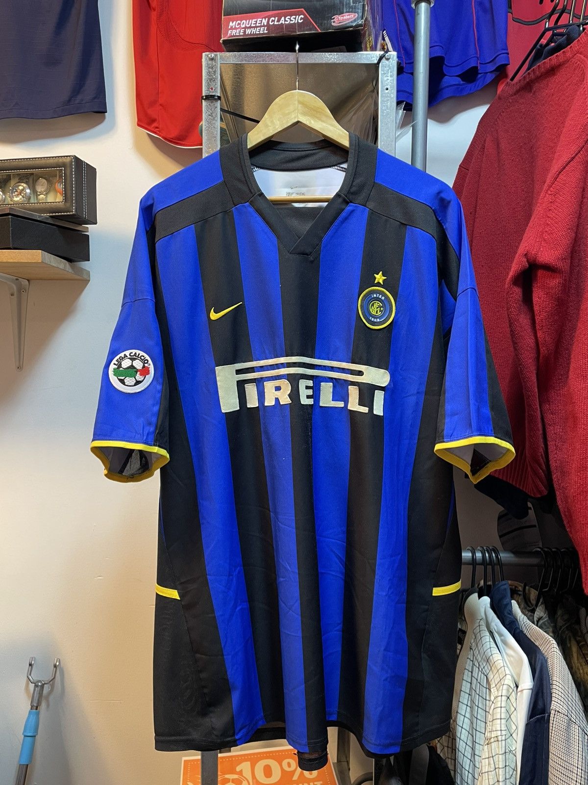 Nike Vintage 2002-2003 Inter Milan Home Kit ADRIANO 10 Size US XXL / EU 58 / 5 - 2 Thumbnail