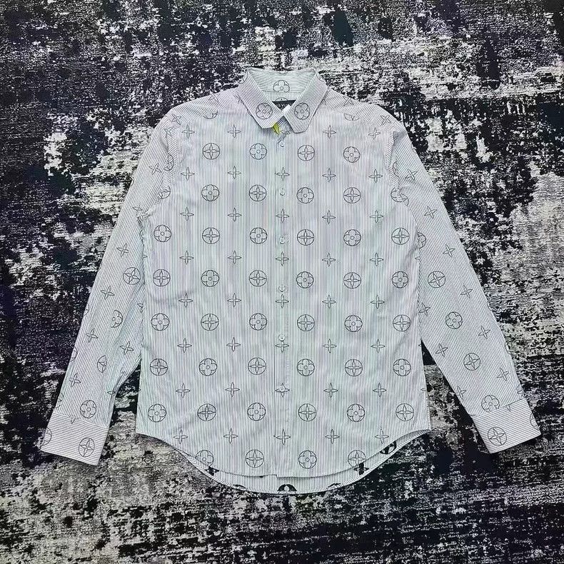 Louis Vuitton Louis Vuitton Old Flower Stripe Shirt 2503-Nextarrow Size US L / EU 52-54 / 3 - 1 Thumbnail