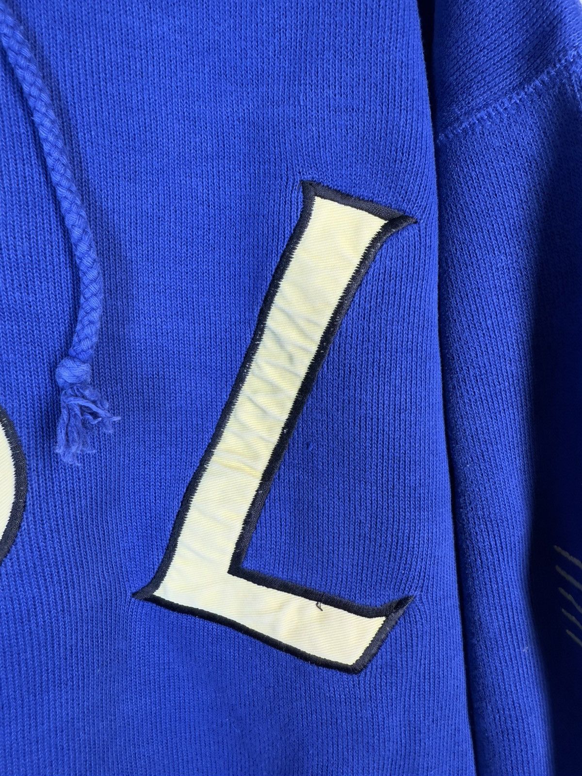 Yves Saint Laurent Big Logo YSL Hoodie Sweatshirt Rare Sweater Blue Navy 90s Size US L / EU 52-54 / 3 - 10 Thumbnail