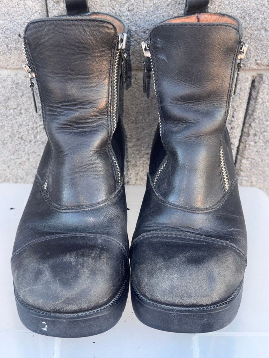 Harley Davidson Harley-Davidson Leather Chunky Double Zip Ankle Boots Size 9 Size US 9 / IT 39 - 2 Thumbnail