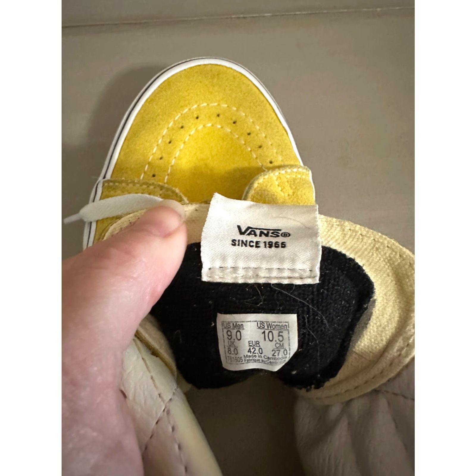 Vans Vans Sk8 Hi Mens Yellow White Skate Shoes High Top Skateboard Sneakers size 9.0 Men’s Shoes Size US M / EU 48-50 / 2 - 6 Thumbnail