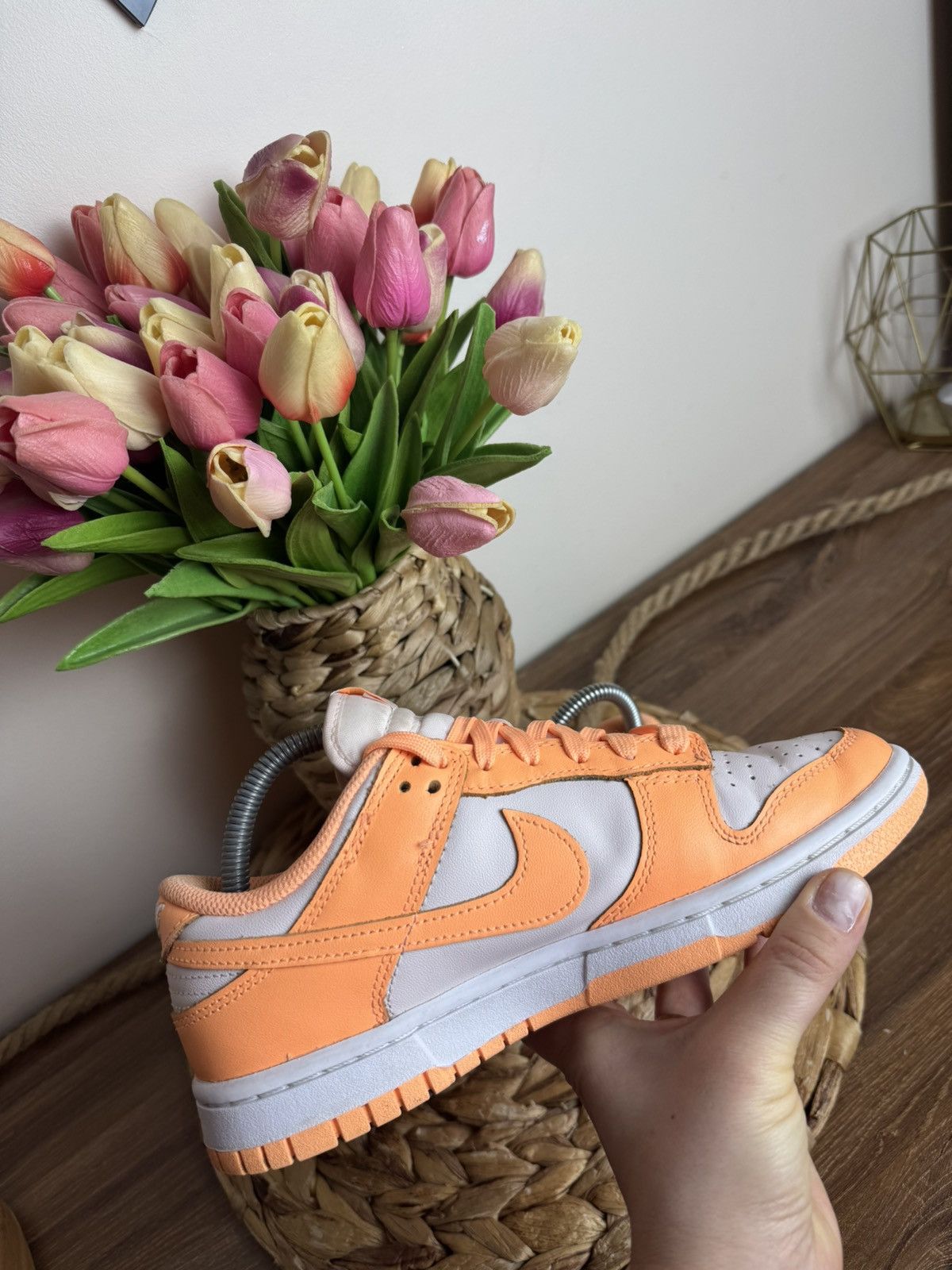 Nike × Nike ACG Nike Dunk low peach cream leather sneakers size 38 Size US 7 / IT 37 - 4 Thumbnail