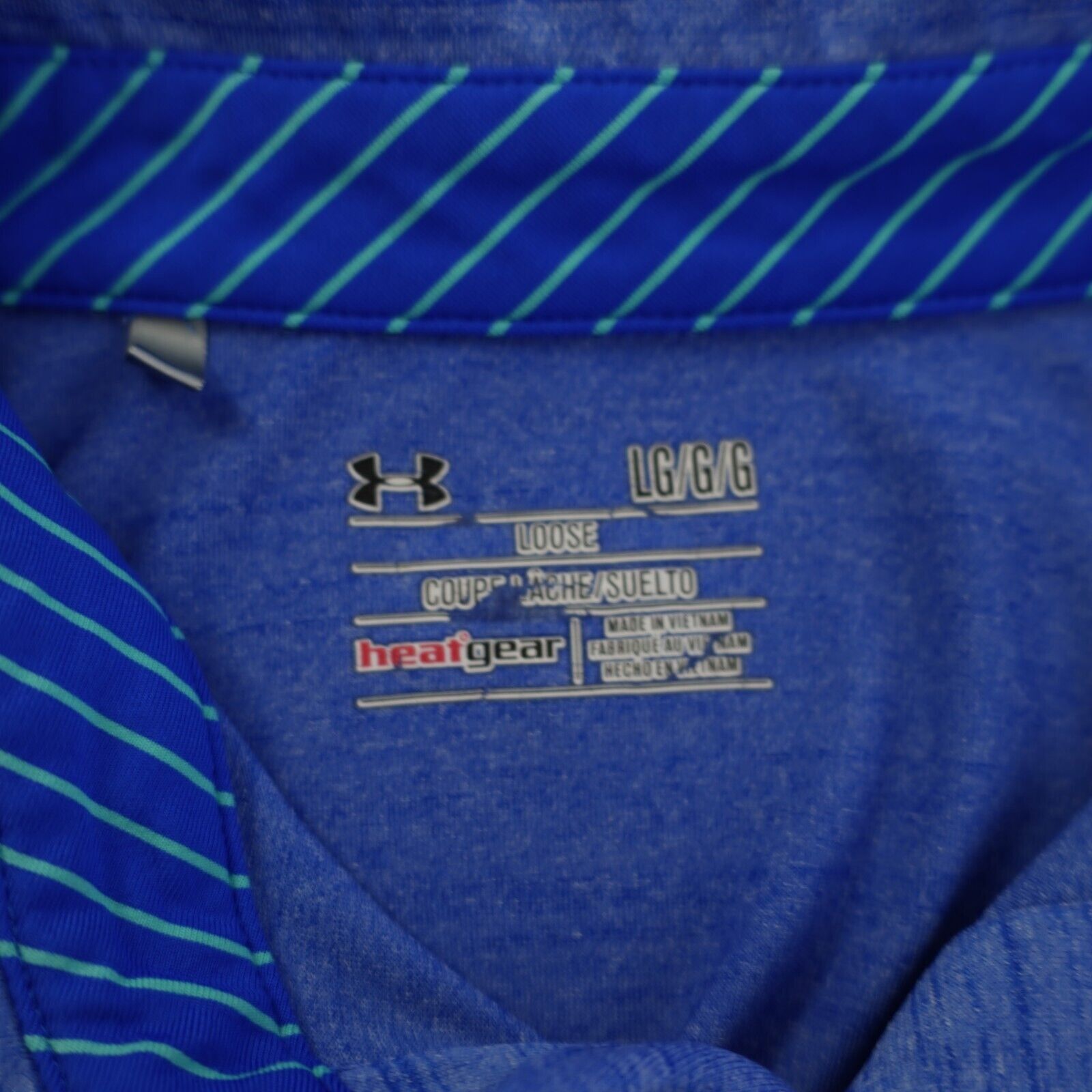 Under Armour Under Armour Loose Heatgear Large Heather Blue Polo Shirt Size US L / EU 52-54 / 3 - 9 Thumbnail