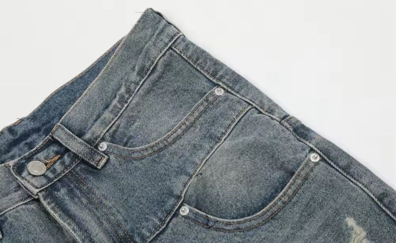 Jean Vintage Washed Distressed Splicing Flared Jeans Size US 30 / EU 46 - 8 Thumbnail
