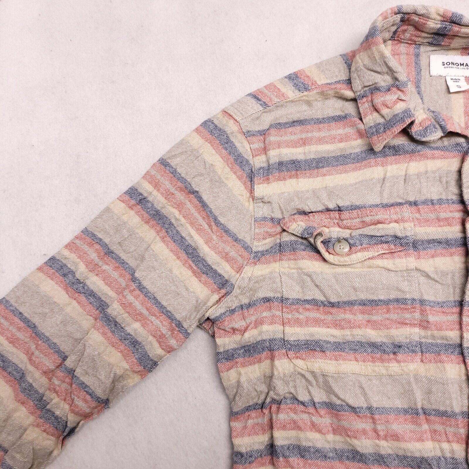 Sonoma Sonoma Flannel Shirt Mens Size Small S Red Blue Striped Size US S / EU 44-46 / 1 - 4 Thumbnail