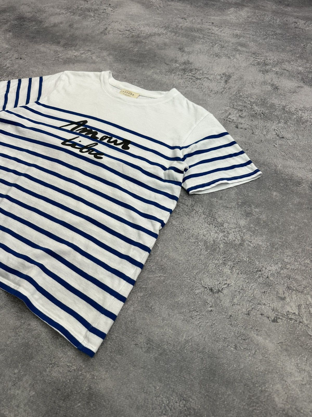 Sezane Sezane Paris Amour T-Shirt Blue Striped White Tee Size S Size S / US 4 / IT 40 - 3 Thumbnail