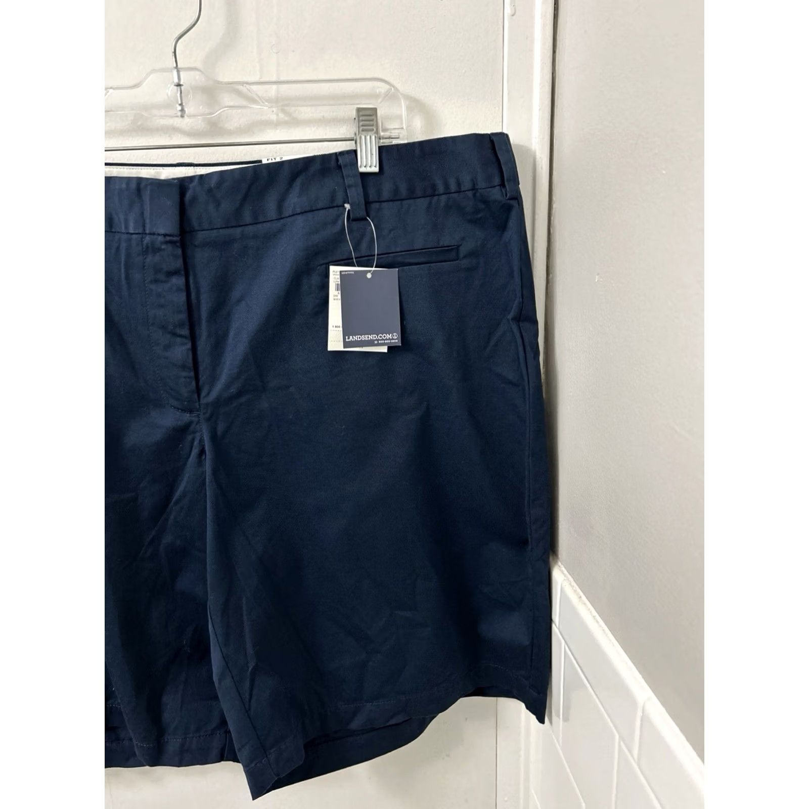 Lands' End Lands' End Fit 2 Chino Shorts Womens 20W Navy 10" Inseam NWT 5 MSRP Size 42" / US 20 - 2 Thumbnail
