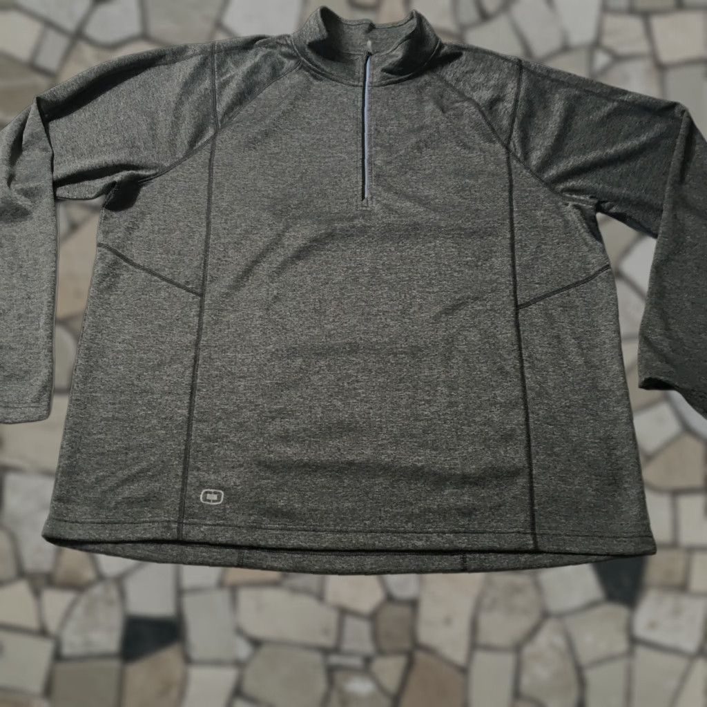 Vintage OGIO Sweatshirt Mens 3XL Long Sleeve Zip 1/4 Gray Heathered Golf Outdoor Winter Fall Sports USA Size US XXL / EU 58 / 5 - 1 Thumbnail