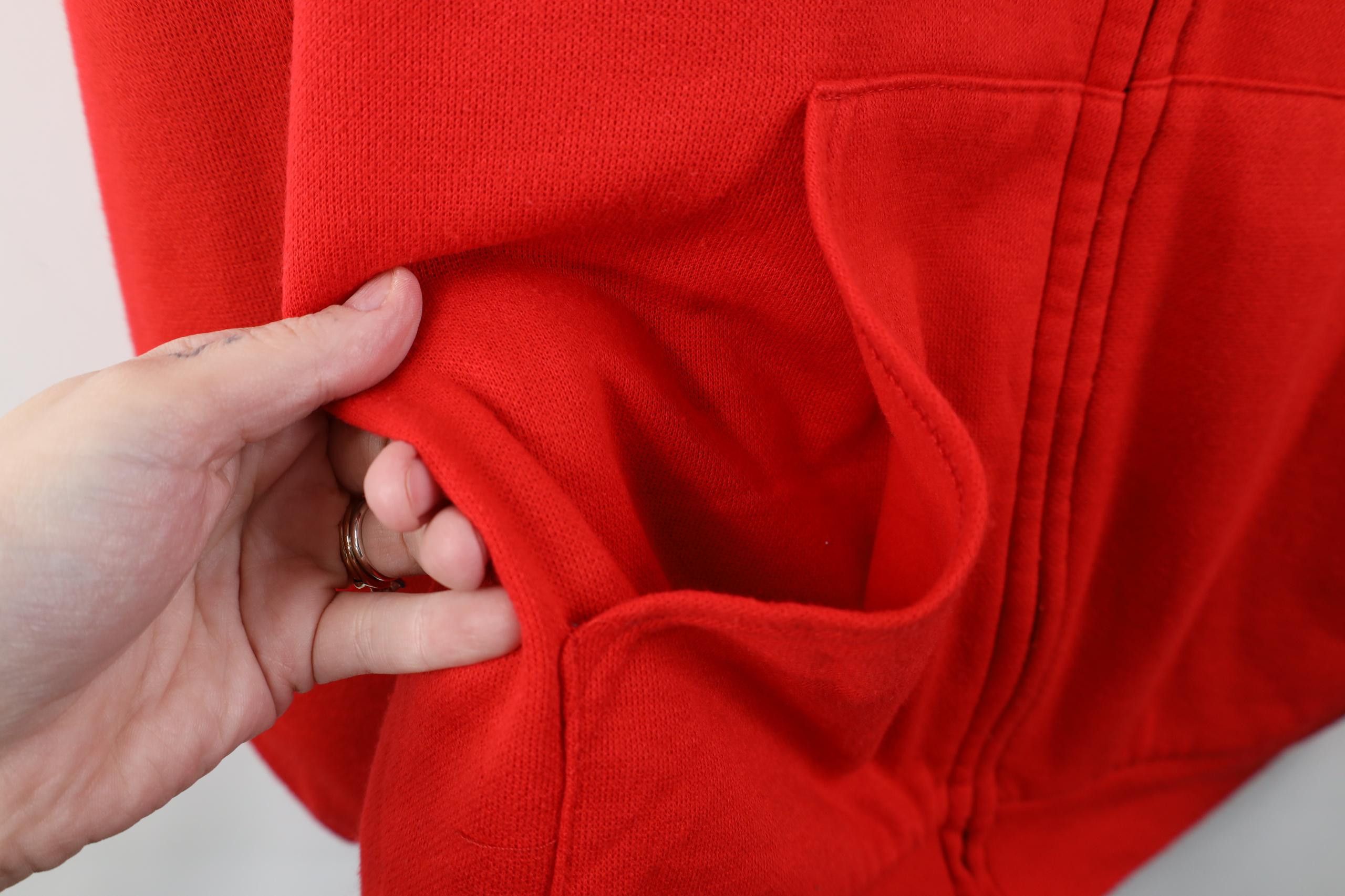 Vintage Vintage 90s Streetwear Waffle Knit Sweatshirt Jacket Red USA Size US XL / EU 56 / 4 - 4 Thumbnail