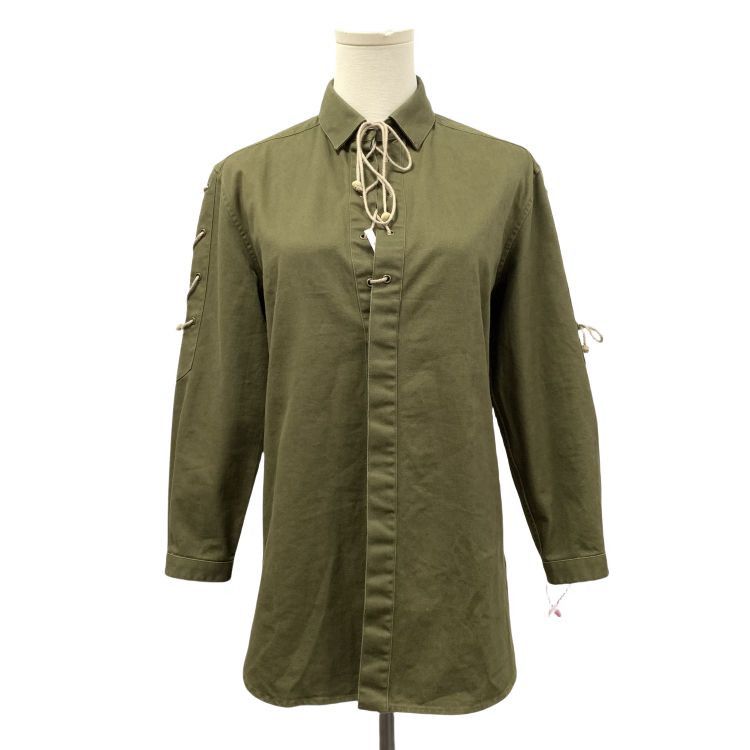 Saint Laurent Paris Saint Laurent Lace Up Button Up Shirt Size 36 Size XS / US 0-2 / IT 36-38 - 1 Thumbnail