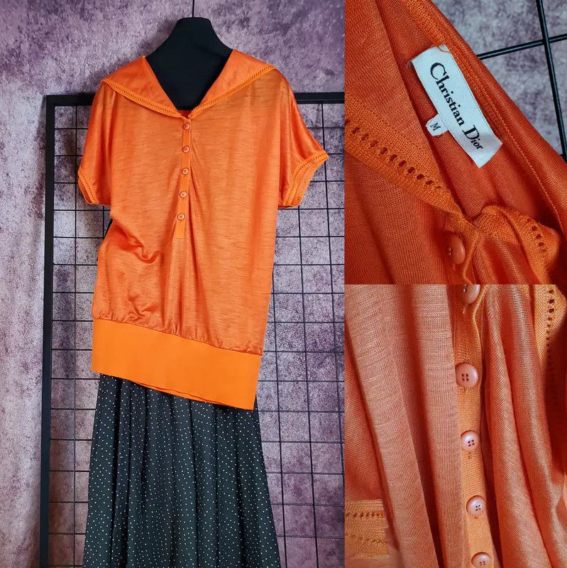 Dior Dior Summer Orange Short Sleeve T-Shirt 0089 Size M / US 6-8 / IT 42-44 - 1 Thumbnail