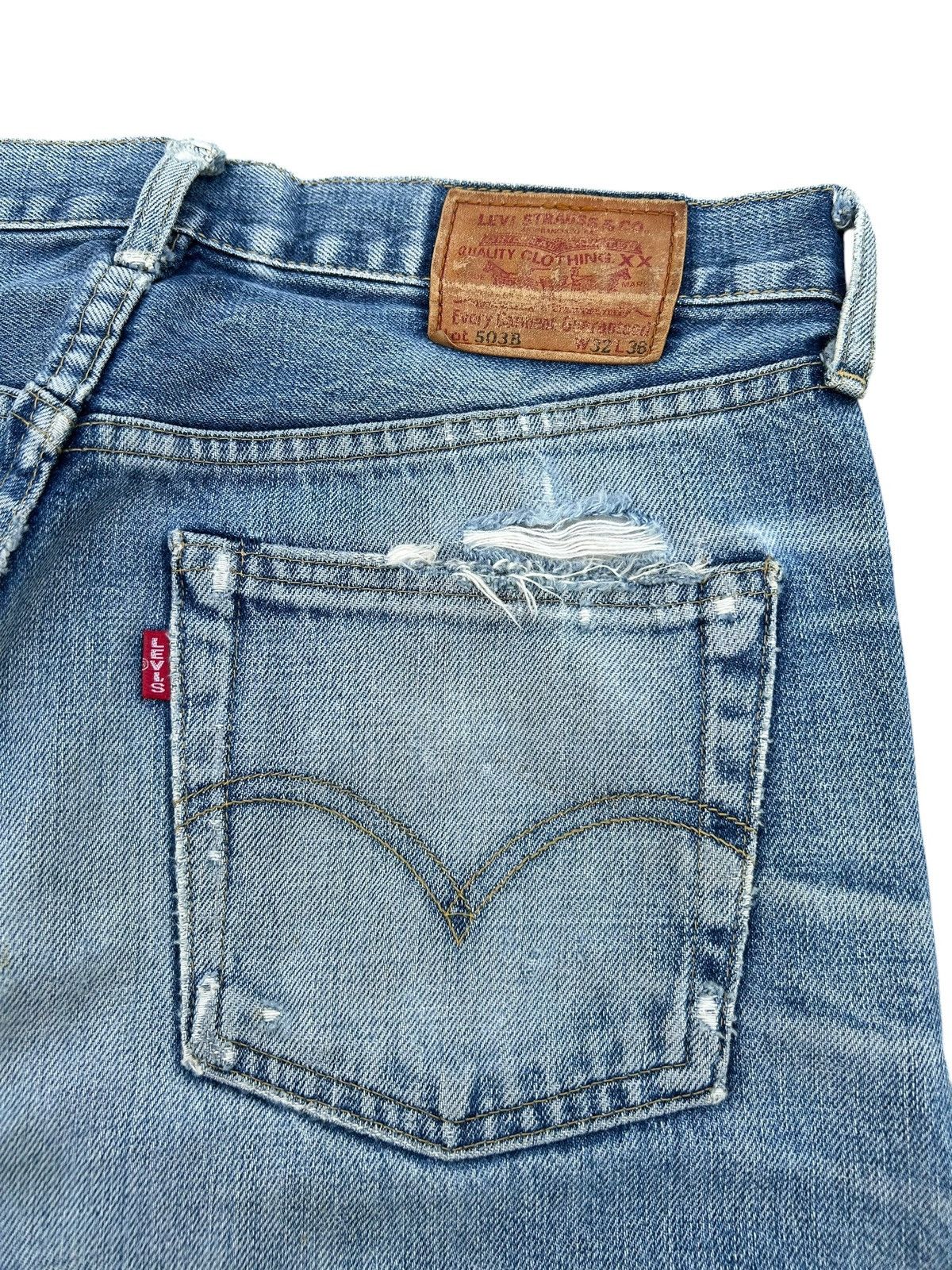 Kapital Vintage Levis Big E Selvedge Distressed Denim Jeans Size US 31 - 16 Thumbnail