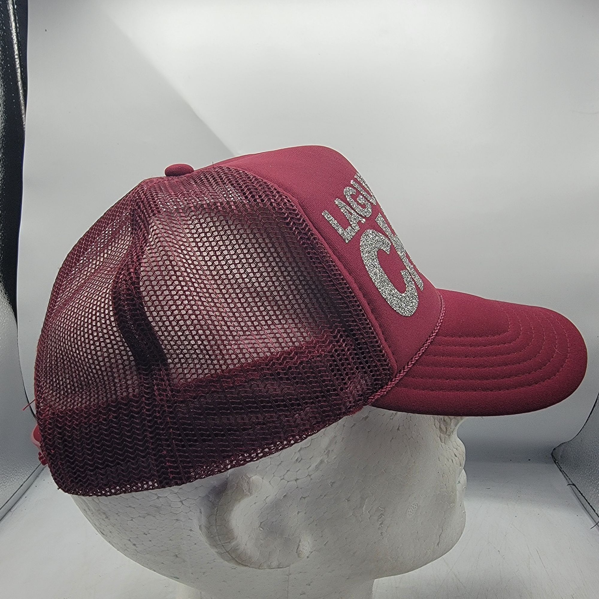 Other Laguna Beach Cheer Burgundy Trucker Hat Cap Glitter Letters Size ONE SIZE - 4 Thumbnail