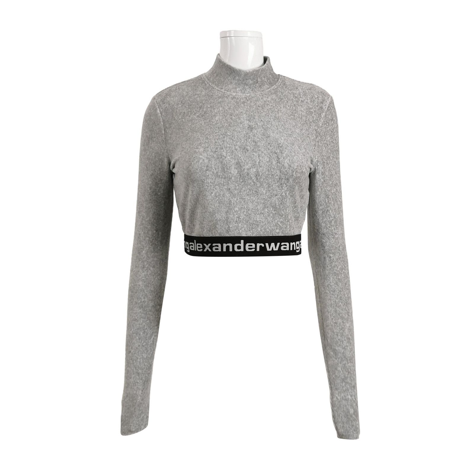 Alexander Wang Alexander Wang Logo Crop Long Sleeve Top Size S Size S / US 4 / IT 40 - 1 Thumbnail