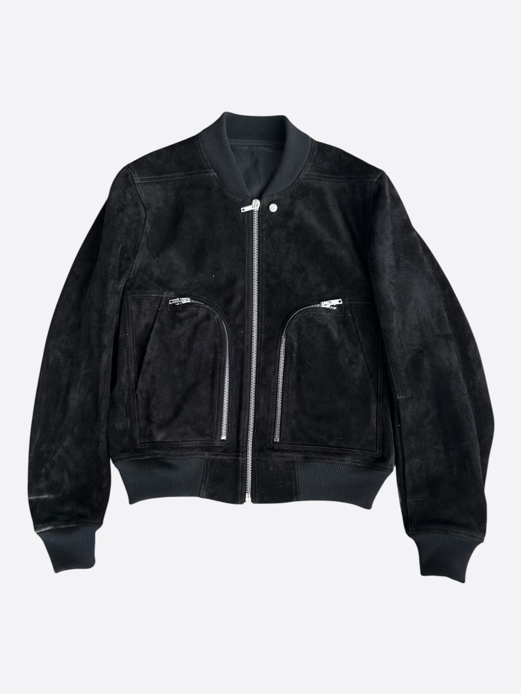 Rick Owens Rick Owens Black Suede Bauhaus Bomber Jacket Size US L / EU 52-54 / 3 - 1 Thumbnail