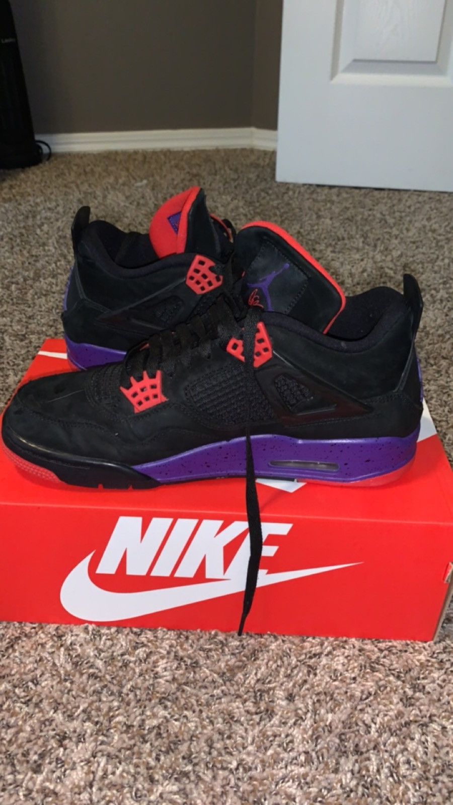 image of Jordan Brand 4 Retro Drake Signature Raptors Shoes in Black, Men's (Size 10)