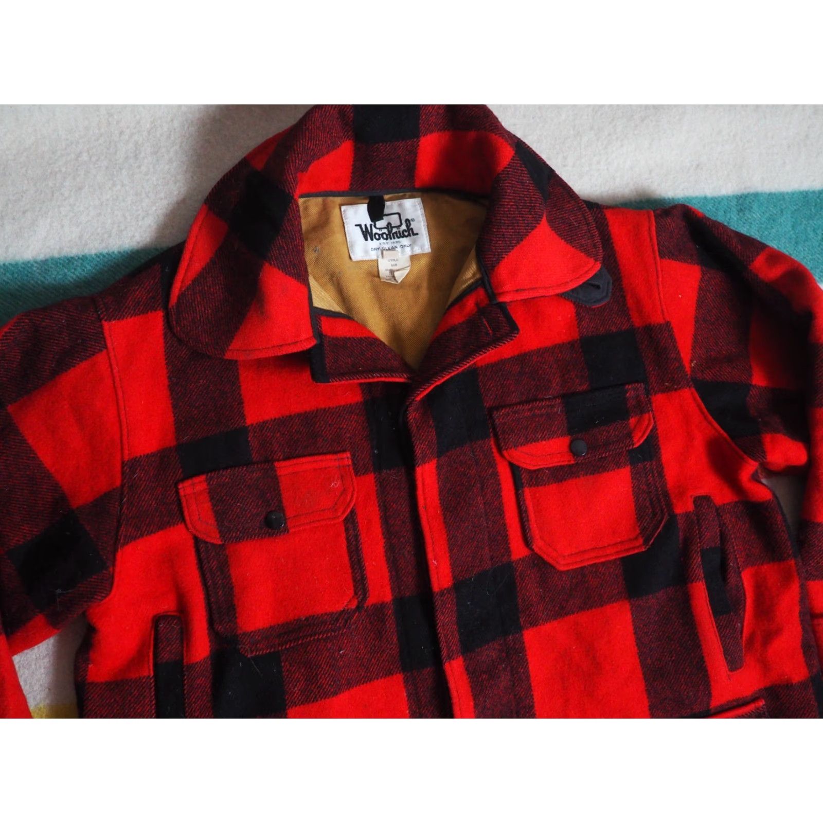 Vintage VTG Woolrich Red Black Buffalo Plaid Wool Lodge Button Mackinaw Jacket XL 70s Size US XL / EU 56 / 4 - 3 Thumbnail