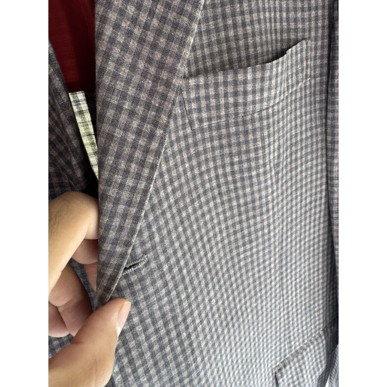 Brunello Cucinelli Brunello Cucinelli Linen Wool Silk Gingham blazer 52/42 Size 42R - 8 Thumbnail
