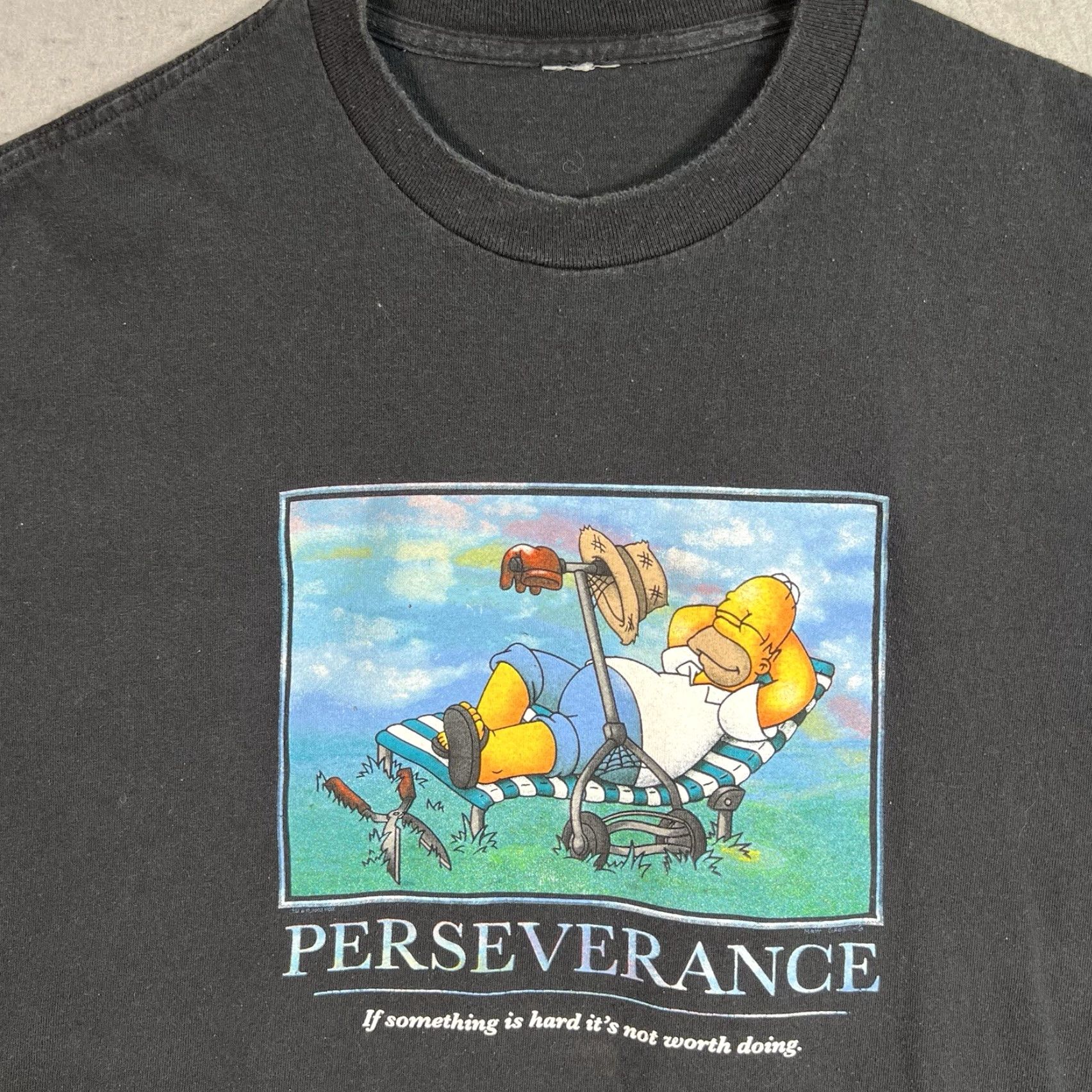 Vintage VINTAGE Perseverance Shirt Adult XL Black Mens Size US XL / EU 56 / 4 - 2 Thumbnail