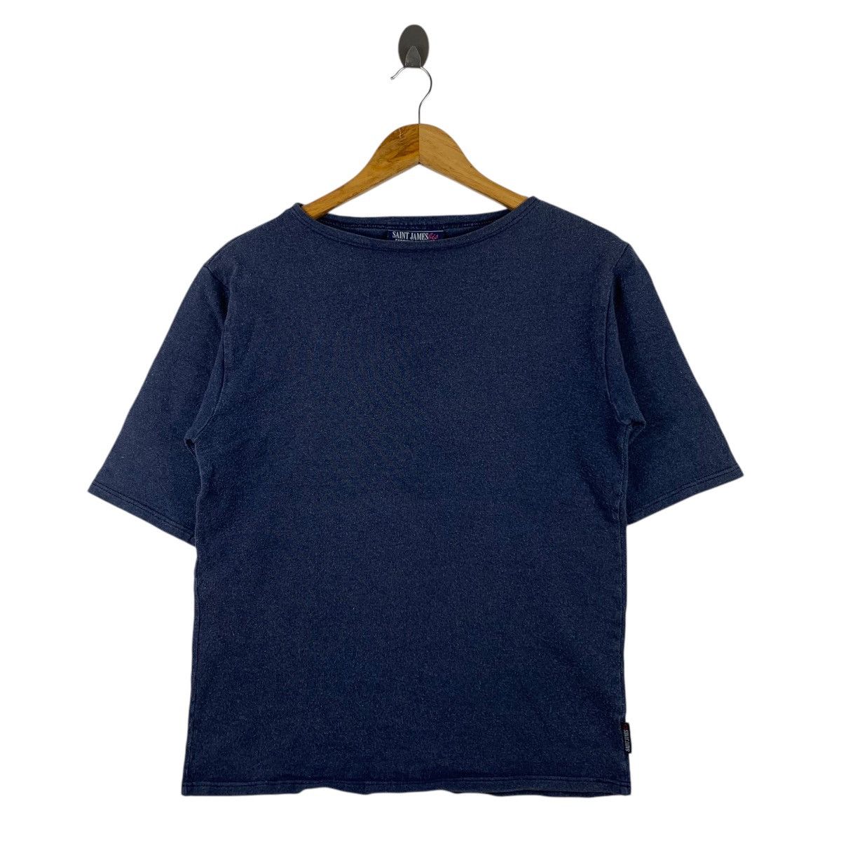 Saint James SAINT JAMES BIS Plain Navy Blue Short Sleeve Shirt Size US S / EU 44-46 / 1 - 1 Thumbnail