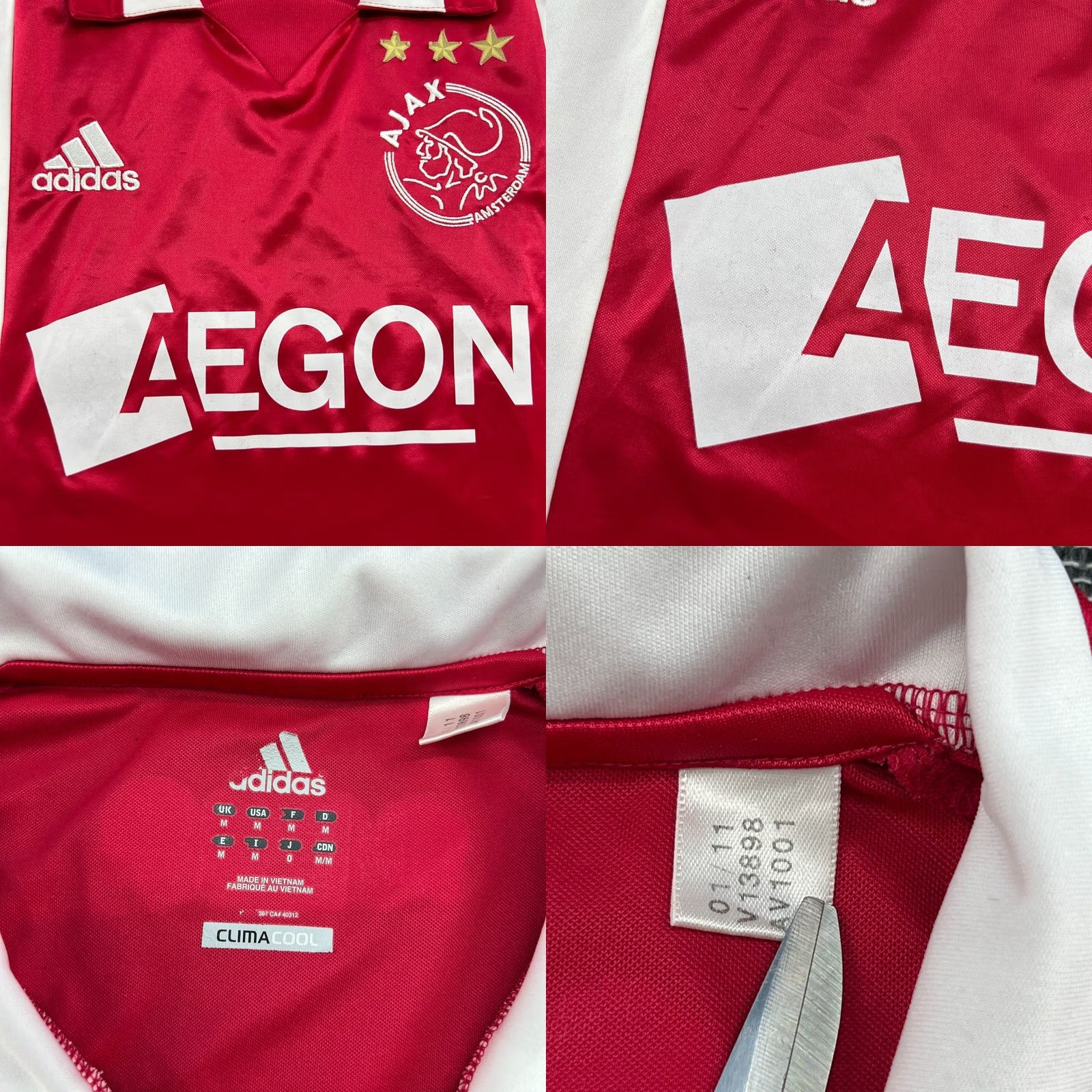 Adidas adidas Ajax Amsterdam 2011 2012 Home Football Jersey Mens Medium T-Shirt Multicolor Adults Athletic Jersey Size US M / EU 48-50 / 2 - 8 Thumbnail