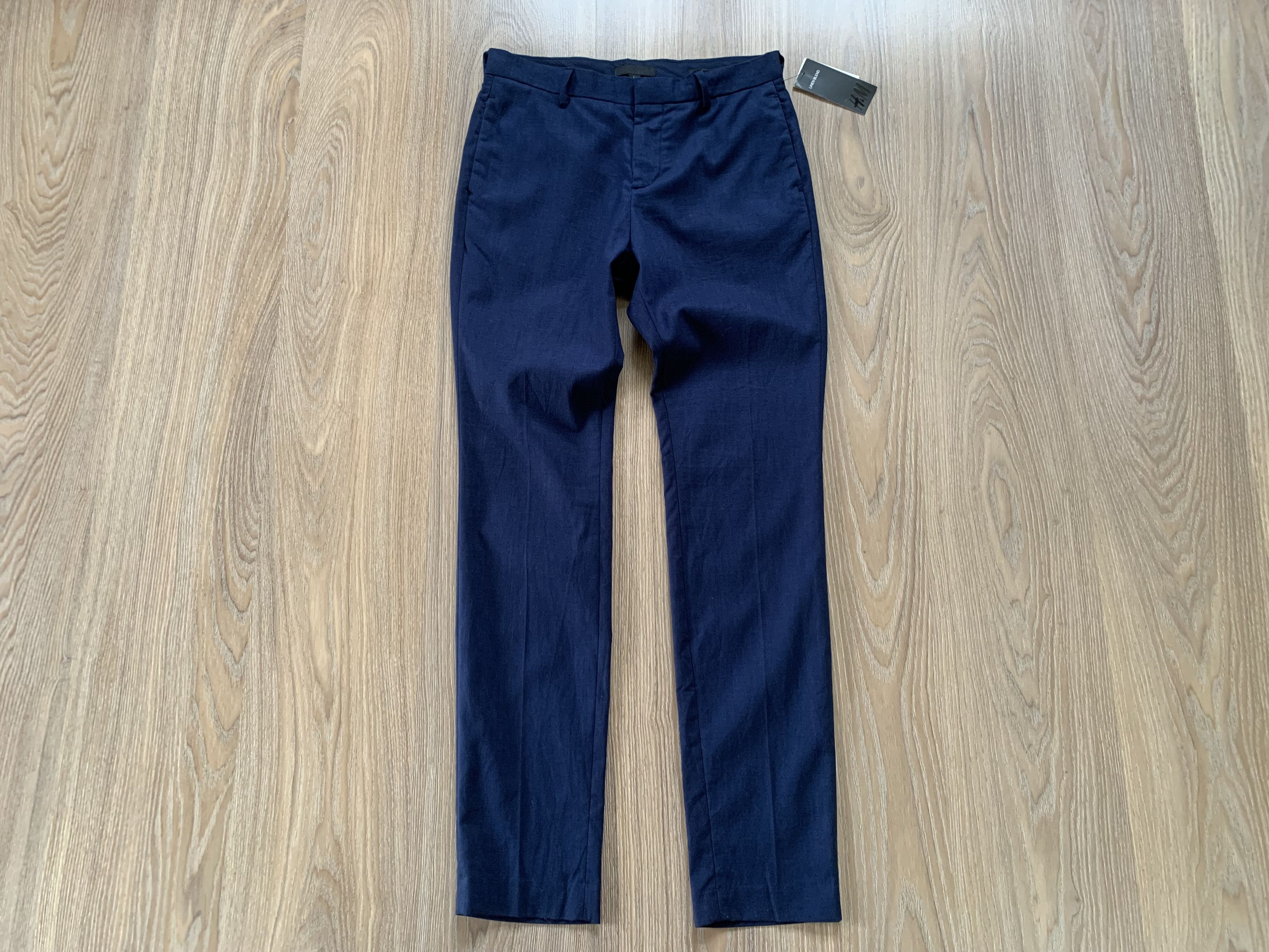 H&M H&M Linen Blend New Blue Pants Trousers Size 44R - 2 Thumbnail