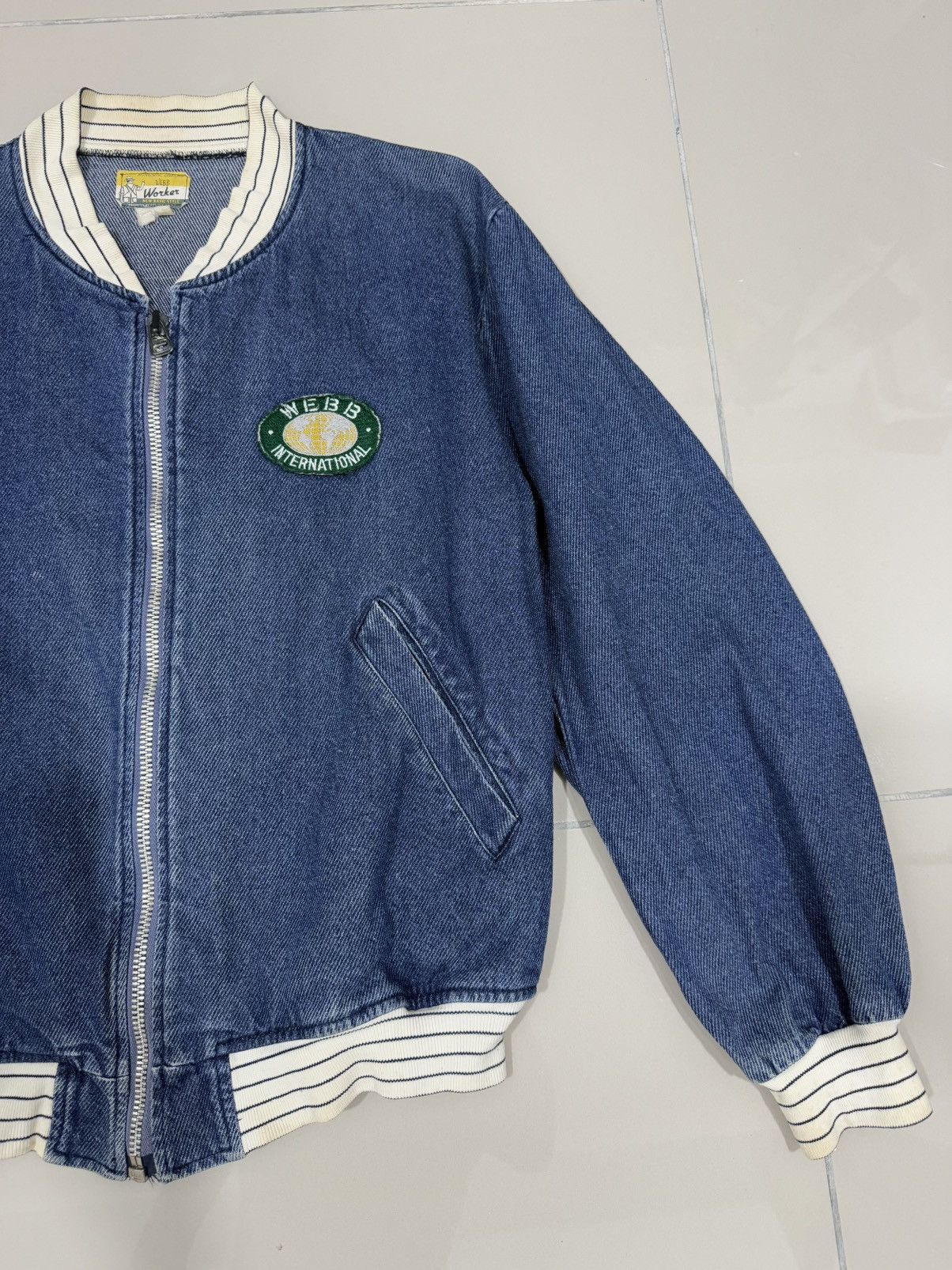 Japanese Brand × Vintage Vtg 90’ WEBB Denim Bomber Jacket Size US M / EU 48-50 / 2 - 4 Thumbnail