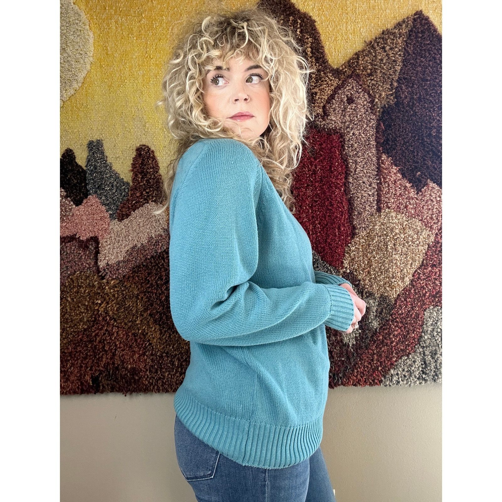 Lands' End Vintage 90’s Blue Cotton Lands End Sweater mens L Size US L / EU 52-54 / 3 - 4 Thumbnail
