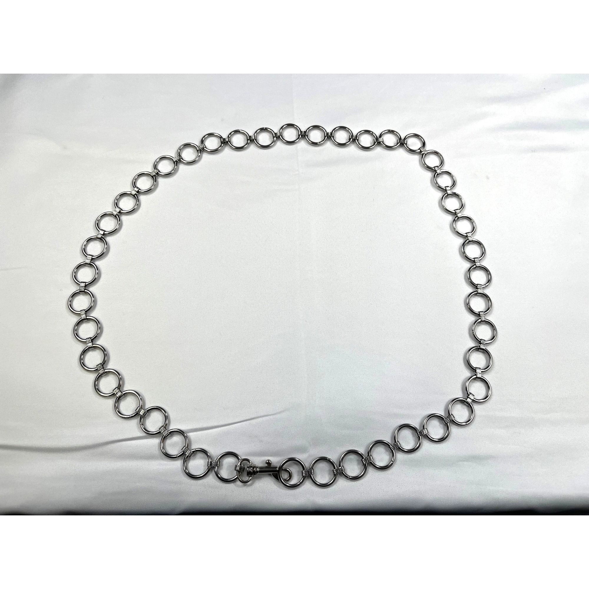 Other Womens Silver Tone Circular Link Chain Belt SKU 7573 Size ONE SIZE - 2 Thumbnail