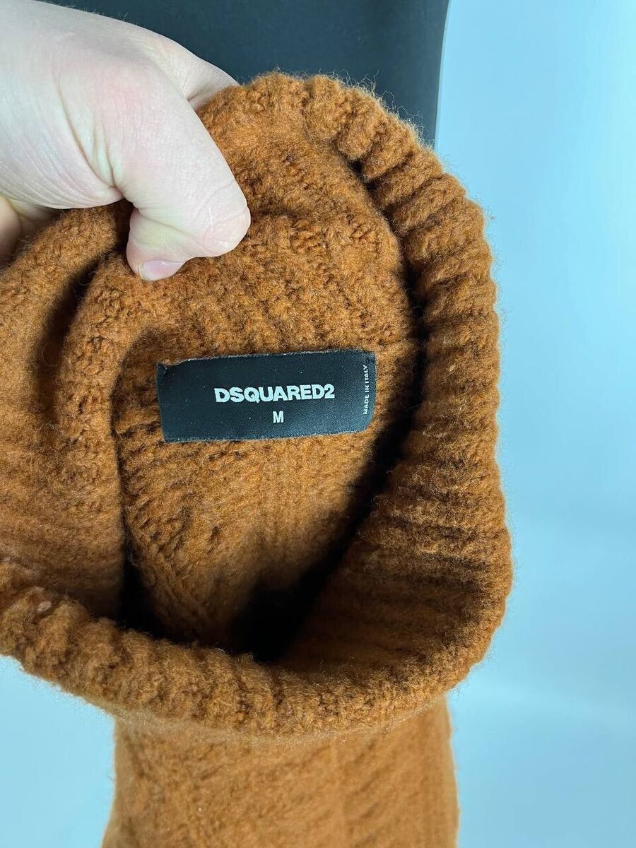 Designer × Dsquared2 Dsquared2 Knitted Brown Men Jumper Sweater Size M (0337) Size US M / EU 48-50 / 2 - 7 Thumbnail