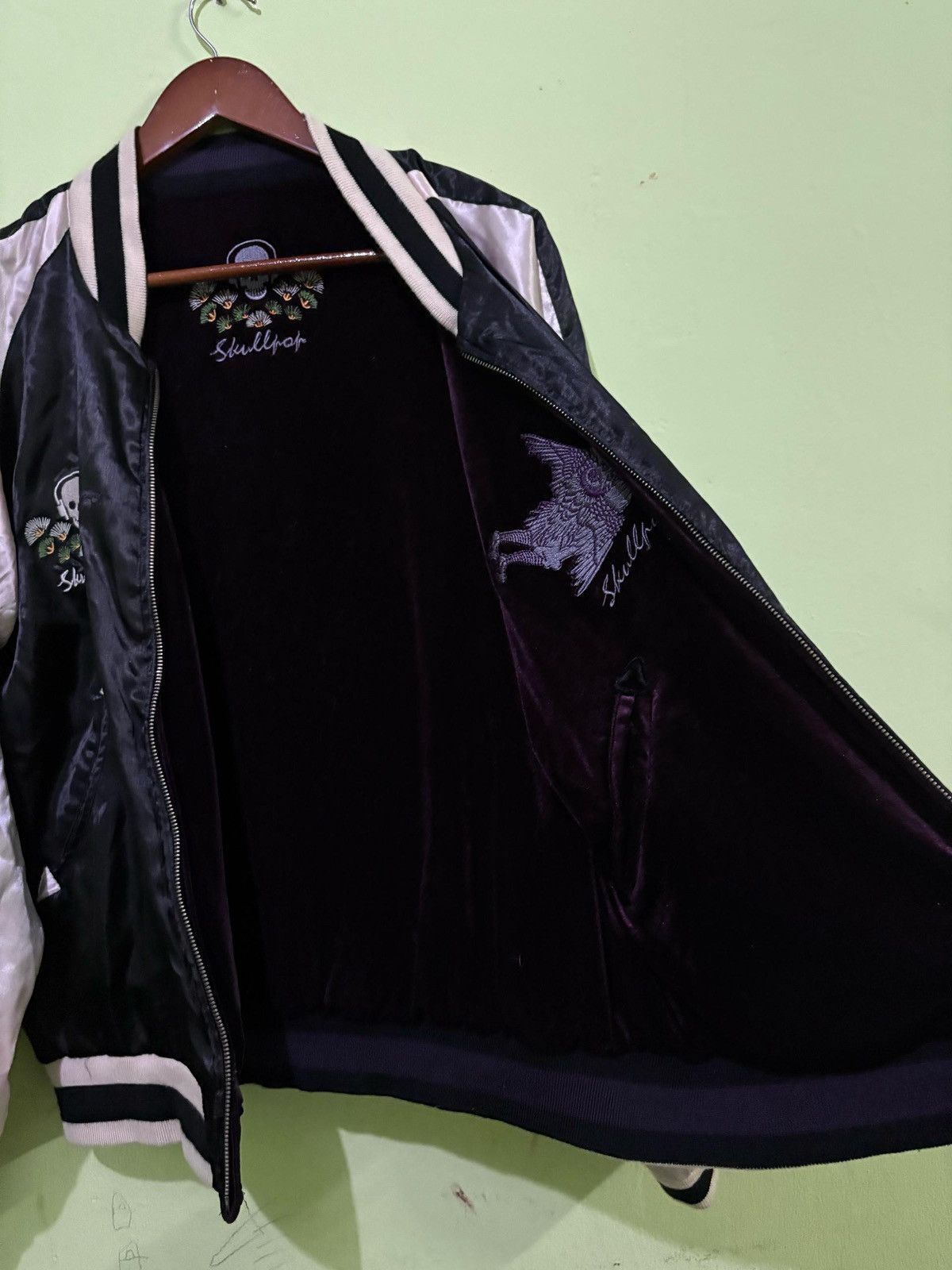 Japanese Brand VTG Sukajan Jacket skeleton taste of Noise Embroidered Size US L / EU 52-54 / 3 - 6 Thumbnail