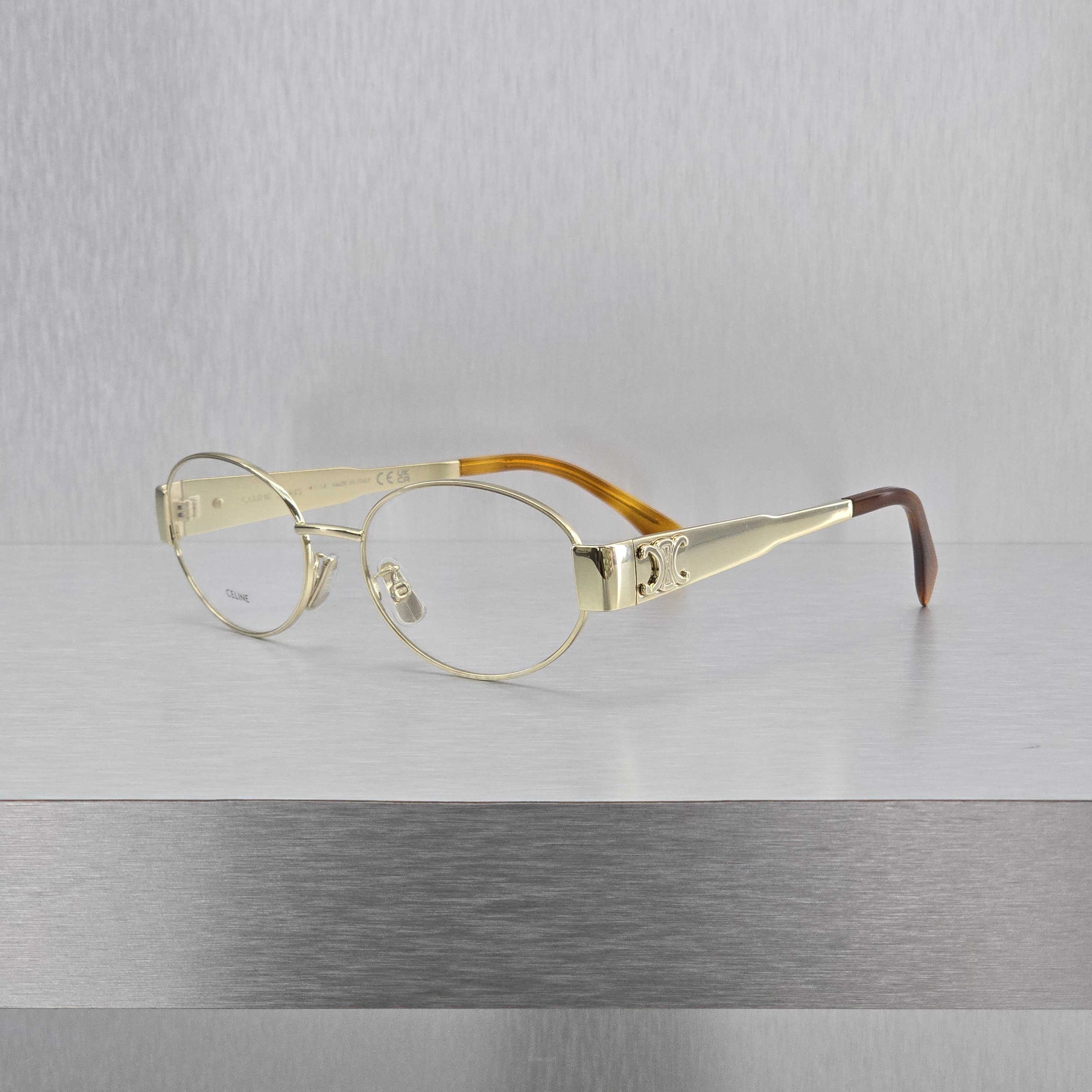 Celine CELINE Metal Triomphe CL50140U 30 Oval Glasses Size ONE SIZE - 5 Thumbnail