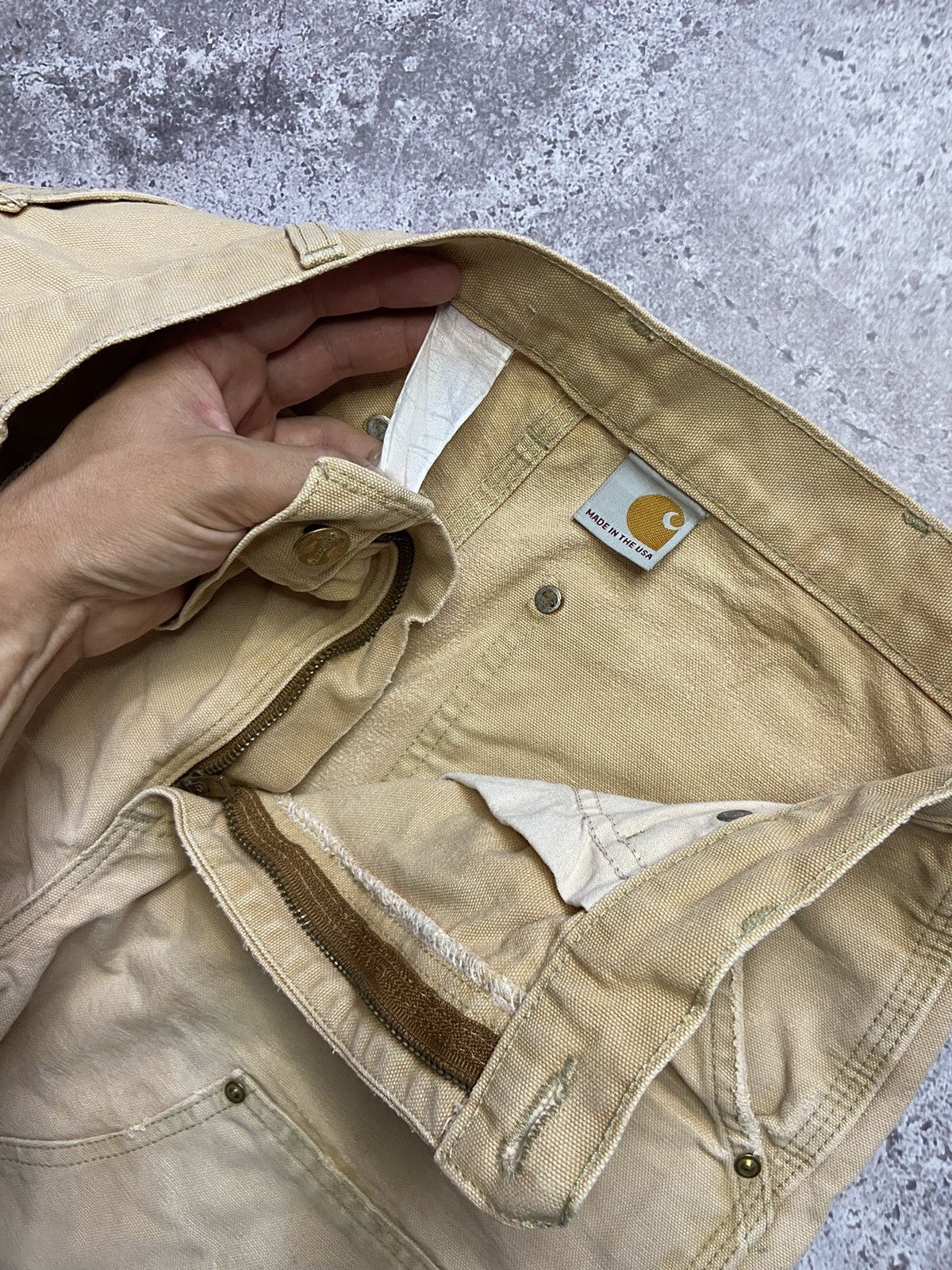 Carhartt Vintage 90s Carhartt Faded Beige Work Hype Baggy Jeans Size US 31 - 9 Thumbnail