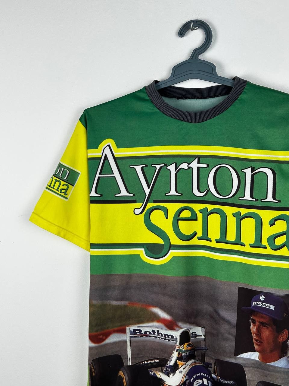 Formula 1 Ayrton Senna 1999 San Marino Grand Prix Vintage Racing Tee Size US M / EU 48-50 / 2 - 3 Thumbnail