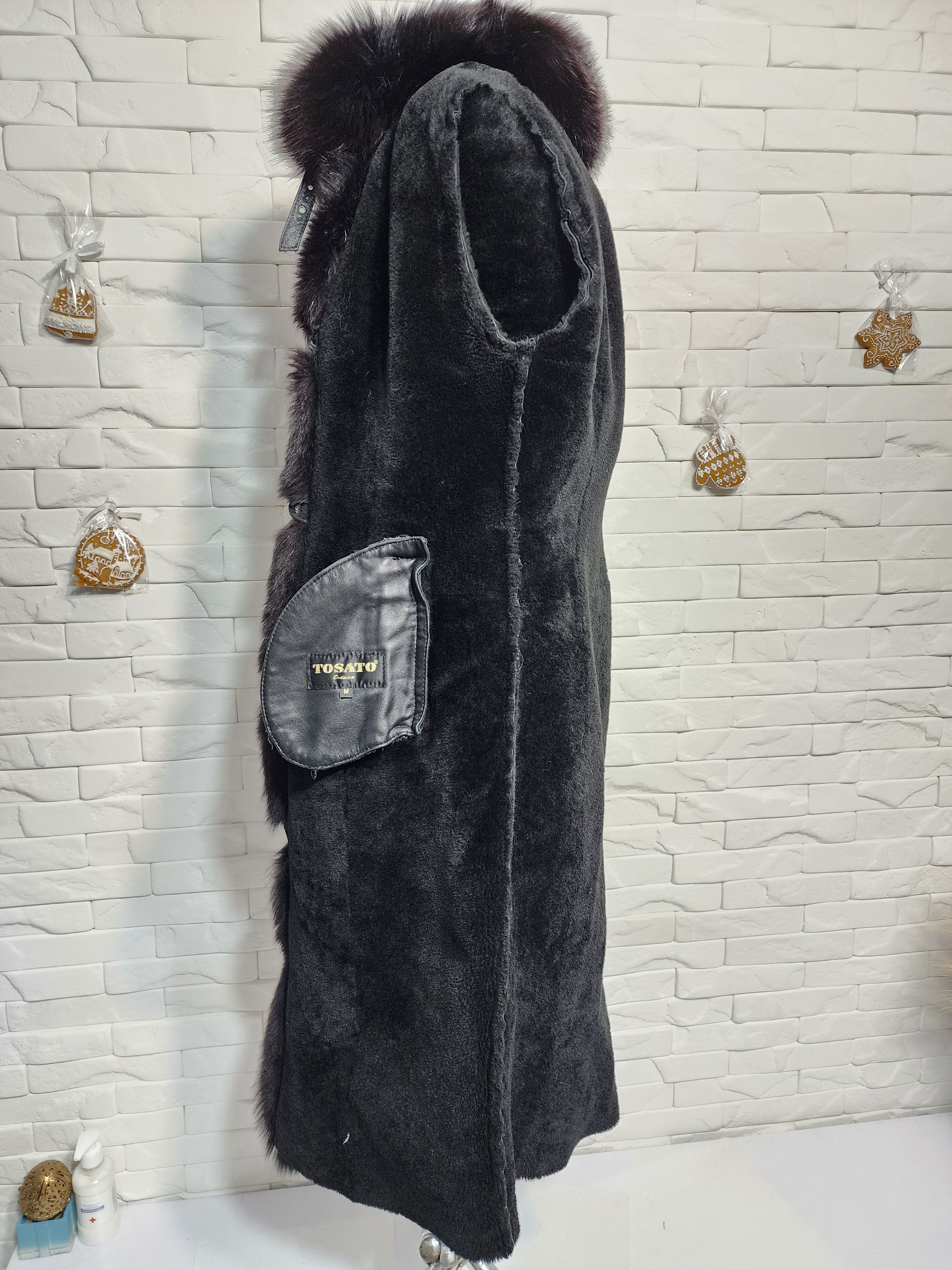 Furla Black Sheepskin Coat: Women's Genuine Fur Trim, Warm Hood Size S / US 4 / IT 40 - 7 Thumbnail