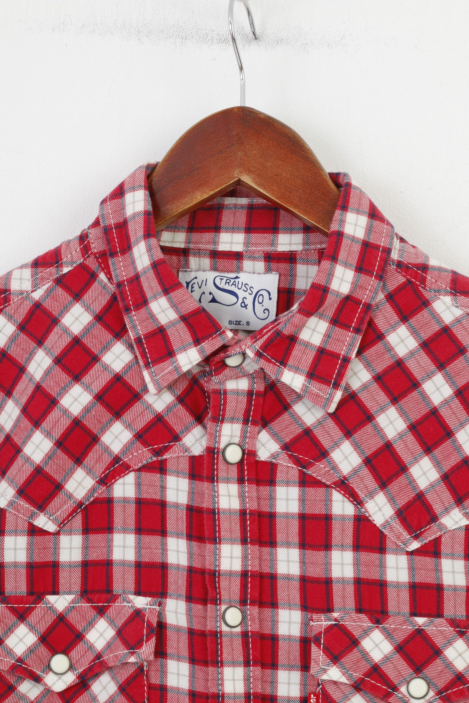 Levi's Levi's Men S Casual Shirt Red Checkered Snap Bottoms 10517 Size US S / EU 44-46 / 1 - 3 Thumbnail